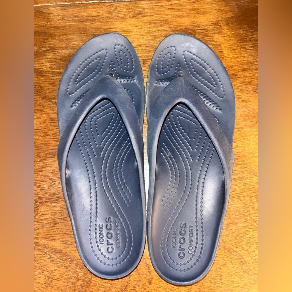 CROCS Blue Sandals with Textured Footbed